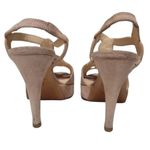 barney's new york Barneys of New York Italian Tan Suede Open Toe Heels Sz 39 Photo 4
