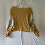 Pink Lily  women’s large patchwork balloon sleeve crewneck top Photo 2