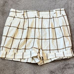 Worthington  Off White/Brown Windowpane Shorts SIZE 12 Photo 0