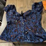 Unique Vintage blue cutout tie top Photo 2