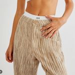 Free People  Marta Yarn Dye Trouser Pants Sz 4 Stripe Wide Leg Cotton Photo 2