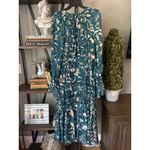 Amur Rhea Silk Maxi Dress Teal Womens Size 10 Blue Photo 5