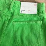 BDG NWT Urban Outfitters  A-line Shorts Bright Green Denim Chewed Hem Sz 26 Photo 5