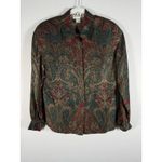 Carlisle Vintage  100% Silk Paisley Print Long Sleeve Button Blouse Womens Size 6 Photo 7