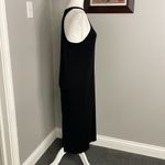 Eileen Fisher Womens Black Racerback Maxi Dress Bodycon Size Medium Slit Sexy Photo 2