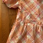 pink orange and white plaid gingham puff sleeve mini dress Size XS Photo 4