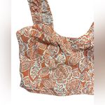 Midnight sky Womens Boho Floral Print Cropped Tank Rust Orange & White Sz L Photo 5
