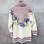 VTG Jennifer Reed Hand Knit Sweater Womens Medium Cottagecore Textured Floral Pink Photo 2