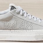 P448  Thea Glitter Casual Designer Sneakers White Silver Size 42 (9-9.5) NEW Photo 0