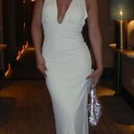 ZARA  dress maxi ecru ivory open back Evening holiday party wedding Gown Photo 4