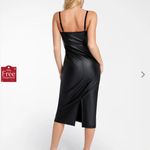 NWT Popilush Shapewear Faux Leather Corset Midi Dress Black Photo 1