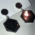 Sperry  Brand Vintage Silver Tone Hexagon Retro Boho Drop Earrings Photo 2