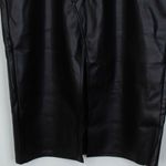 Good American  Grunge Black Faux Leather Front Slit Midi Skirt Size 22 Biker Edgy Photo 2