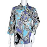 Chico's Shirt Womens Small 0 Multicolor Paisley Button Up Casual Office Career Photo 0