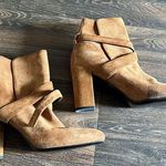 Saint Laurent  Tan Suede Booties Photo 0