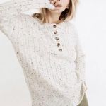 Madewell NWT  Donegal Bowden Henley Sweater in Coziest Yarn Oatmeal Fleck Sz XS Photo 0