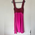 Maeve Sleeveless Seamed Slip Midi Dress Pink Satin Feminine Anthropologie Photo 11