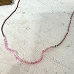 Shashi Aisha Rainbow Purple Crystal Beaded Necklace with Leather Pouch Photo 4