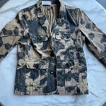 J.Crew  Women's Brown and Black Floral Military Jacket Photo 1