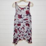 Free People FREE‎ PEOPLE gray rose print Trapeze slip dress, size M Photo 3