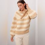 Derek Lam  10 Crosby Button Neck Striped Sweater Photo 1