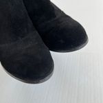 Ann Taylor Sz 7.5 Black Suede Leather Booties Black Heel Boots Back Zip Closure Photo 4