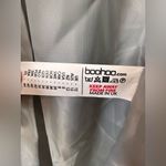 Boohoo Zip Pocket Tailored Coat Light Gray, Zip Pockets, Stadium Length Photo 4