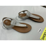 SO Womans  Slipon Thong Sandals XL Silver Sparkly Slingback NWOT Photo 1