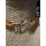 None Vintage Glass Bead Necklace Round Acrylic Pendant Yellow Orange Black Hook 19" Photo 3