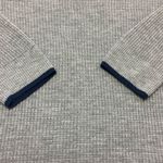 Joie Soft  Wool Blend Crewneck Sweater: Grey - Navy Blue Trim Photo 6