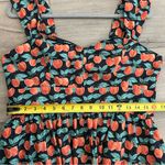 Modcloth  Black Orange Fruit Peach Print Swing Retro Dress L Photo 6