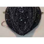 Black Beaded Sequin Purse Handbag Evening Bag Gold Chain Vtg Hong Kong Photo 5