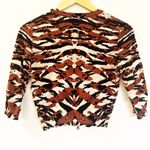 Tracy Reese  Animal Print Cardigan sz S double zip Photo 1