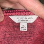 Lucky Brand  pink & red striped XL scoop neck long sleeve top Photo 2