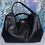 Coach  Lexy Black Pebbled Leather Shoulder Bag Photo 0