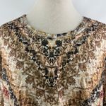 Alfred Dunner 1X Madagascar Shirt Womens Brown Boho Retro 90s Artsy Earth Tones Tan Photo 1