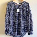 CAbi #5336 Te Amo Love You Navy Blue Balloon Sleeve Blouse Size XS Top Photo 0