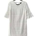 J.Crew  Anelloni White Sheath Dress Bell Sleeves Crew Neck Size 6 Photo 3