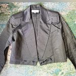 Vintage Cassidy silk pinstripe cropped button bolero jacket, size
6 Black Photo 7