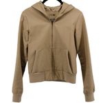 Buckle Vintage Y2K  Tan Leather Hooded Granola Girl Moto Jacket Size M Photo 1