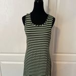 Discreet OLIVE GREEN PARALLEL STRIPE MAXI TANK DRESS Photo 1