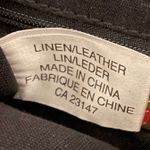 Talbots Woven Brown Leather @ Black Linen Lined Crossbody Bag, size 12x10 Photo 2