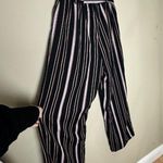Xhilaration Black & Brown Stripe Wide Leg Pants Trousers w/ Tie Belt Size XS Photo 5