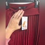 PRETTYGARDEN NWT  Burgundy Pleated Asymmetrical Midi Skirt Size XL Photo 2