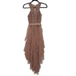 Teeze Me  Metallic Lace Glitter Mesh High Low
Dress in Blush, Sz 1/2 Photo 6