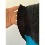 Vintage 90s geometric Sweater Vest L colorblock Kaleidoscope funky colorful Black Size L Photo 3