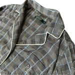 Ralph Lauren Lauren  Size M Black Blue Plaid Long Sleeve Pajama Top & Bottom Set Photo 1