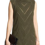 Banana Republic  | Olive Green Knit Cutout Sleeveless Turtleneck Sweater Dress, S Photo 0