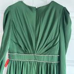 Mac Duggal  55702 Satin Puff Shoulder Rhinestone Encrusted Gown‎ Green 10  NEW Photo 7
