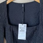 ZARA NWT  black crinkle square neck long sleeve bodysuit Photo 5